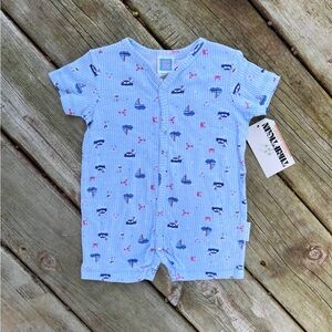 Little Me Boat Crab Nautical Snap Front Onesie Size 6M